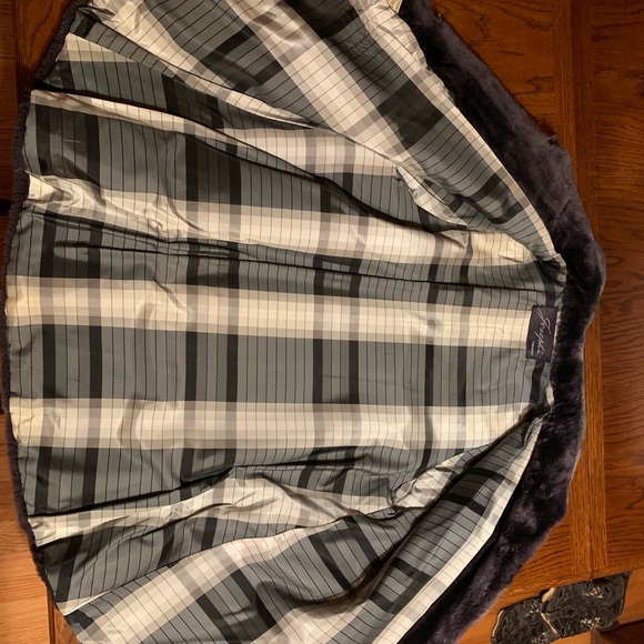 Vintage pewter shearling coat, fully lined - Picture 5 of 8